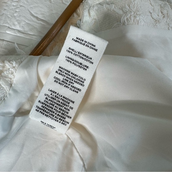 AVEC LES FILLES Crop Tank Top Off Small Elegant White Textured Women's Top - Picture 3 of 14